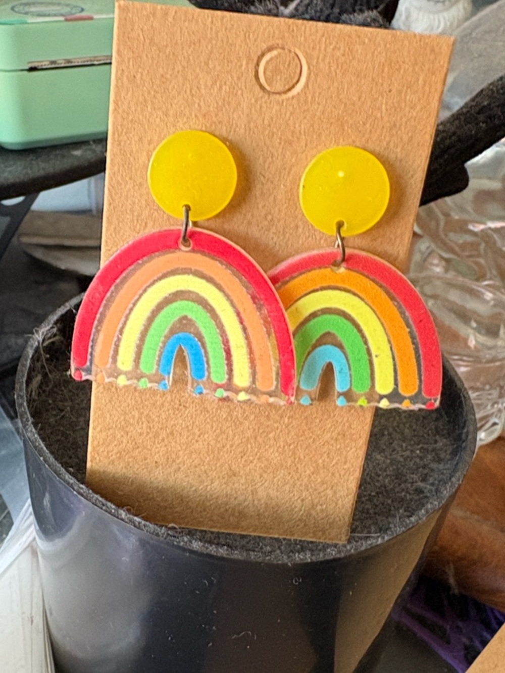 Rainbow Drop Earrings NWT